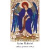 Autocollant Transparent classique de saint avec prière H. 10.5 x 6.5 cm pour bougie de neuvaine..