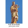 Autocollant Transparent classique de saint avec prière H. 10.5 x 6.5 cm pour bougie de neuvaine..