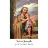Autocollant Transparent classique de saint avec prière H. 10.5 x 6.5 cm pour bougie de neuvaine..