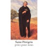 Autocollant Transparent classique de saint avec prière H. 10.5 x 6.5 cm pour bougie de neuvaine..
