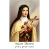 Autocollant Transparent classique de saint avec prière H. 10.5 x 6.5 cm pour bougie de neuvaine..