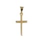 Croix de cou bâton fine en plaqué or H. 2 cm. Livrée en boite.