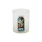 Veilleuse blanche avec autocollant -quot-vitrail-quot- de saint 20-24- H- 6-5 cm- -Oslash- 5 cm - VO 5--