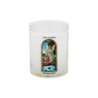 Veilleuse blanche avec autocollant -quot-vitrail-quot- de saint 20-24- H- 6-5 cm- -Oslash- 5 cm - VO 5--