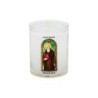 Veilleuse blanche avec autocollant -quot-vitrail-quot- de saint 20-24- H- 6-5 cm- -Oslash- 5 cm - VO 5--