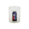Veilleuse blanche avec autocollant -quot-vitrail-quot- de saint 20-24- H- 6-5 cm- -Oslash- 5 cm - VO 5--