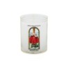 Veilleuse blanche avec autocollant -quot-vitrail-quot- de saint 20-24- H- 6-5 cm- -Oslash- 5 cm - VO 5--