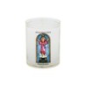 Veilleuse blanche avec autocollant -quot-vitrail-quot- de saint 20-24- H- 6-5 cm- -Oslash- 5 cm - VO 5--