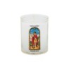 Veilleuse blanche avec autocollant -quot-vitrail-quot- de saint 20-24- H- 6-5 cm- -Oslash- 5 cm - VO 5--
