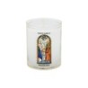 Veilleuse blanche avec autocollant -quot-vitrail-quot- de saint 20-24- H- 6-5 cm- -Oslash- 5 cm - VO 5--