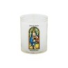 Veilleuse blanche avec autocollant -quot-vitrail-quot- de saint 20-24- H- 6-5 cm- -Oslash- 5 cm - VO 5--