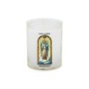 Veilleuse blanche avec autocollant -quot-vitrail-quot- de saint 20-24- H- 6-5 cm- -Oslash- 5 cm - VO 5--