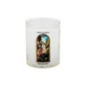 Veilleuse blanche avec autocollant -quot-vitrail-quot- de saint 20-24- H- 6-5 cm- -Oslash- 5 cm - VO 5--