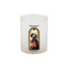 Veilleuse blanche avec autocollant -quot-vitrail-quot- de saint 20-24- H- 6-5 cm- -Oslash- 5 cm - VO 5--
