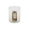 Veilleuse blanche avec autocollant -quot-vitrail-quot- de saint 20-24- H- 6-5 cm- -Oslash- 5 cm - VO 5--