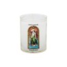 Veilleuse blanche avec autocollant -quot-vitrail-quot- de saint 20-24- H- 6-5 cm- -Oslash- 5 cm - VO 5--