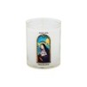 Veilleuse blanche avec autocollant -quot-vitrail-quot- de saint 20-24- H- 6-5 cm- -Oslash- 5 cm - VO 5--