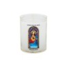 Veilleuse blanche avec autocollant -quot-vitrail-quot- de saint 20-24- H- 6-5 cm- -Oslash- 5 cm - VO 5--