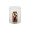 Veilleuse blanche avec autocollant -quot-vitrail-quot- de saint 20-24- H- 6-5 cm- -Oslash- 5 cm - VO 5--