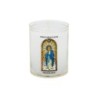 Veilleuse blanche avec autocollant -quot-vitrail-quot- de saint 20-24- H- 6-5 cm- -Oslash- 5 cm - VO 5--