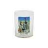 Veilleuse blanche avec autocollant de saint 20/24, H. 6,5 cm, Ø 5 cm ( VO 5).