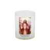 Veilleuse blanche avec autocollant de saint 20/24, H. 6,5 cm, Ø 5 cm ( VO 5).