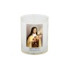 Veilleuse blanche avec autocollant de saint 20/24, H. 6,5 cm, Ø 5 cm ( VO 5).