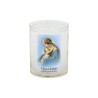 Veilleuse blanche avec autocollant de saint 20/24, H. 6,5 cm, Ø 5 cm ( VO 5).