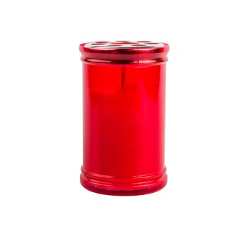 Bougie rouge mat 40 heures, hauteur 11 cm Ø 6,5 cm..