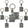 Portes clés en zamac de forme rectangulaire, hauteur 3.5 cm. Existe en différents Saints.