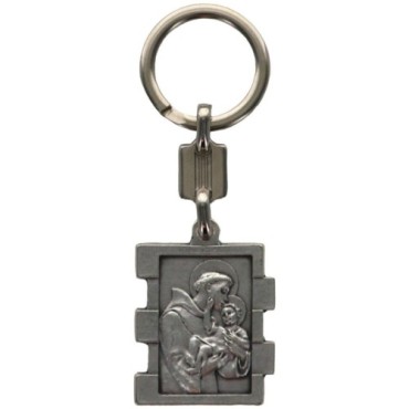 Portes clés en zamac de forme rectangulaire, hauteur 3.5 cm. Existe en différents Saints.