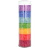 Bougie en verre teintee dans la masse H. 21 cm, Ø 6 cm - 7 couleurs.