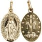 Médaille métal couleur dorée H. 1.9 cm de la Vierge Miraculeuse inscription en Français.