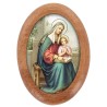 Plaque auto en bois d olivier forme ovale H. 4 x 3 cm avec resine de