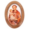 Plaque auto en bois d olivier forme ovale H. 4 x 3 cm avec resine de