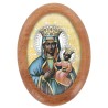 Plaque auto en bois d olivier forme ovale H. 4 x 3 cm avec resine de