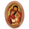 Plaque auto en bois d olivier forme ovale H. 4 x 3 cm avec resine de