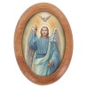 Plaque auto en bois d olivier forme ovale H. 4 x 3 cm avec resine de