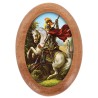 Plaque auto en bois d olivier forme ovale H. 4 x 3 cm avec resine de