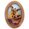 Plaque auto en bois d olivier forme ovale H. 4 x 3 cm avec resine de