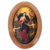 Plaque auto en bois d olivier forme ovale H. 4 x 3 cm avec resine de