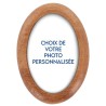 Plaque auto en bois d olivier forme ovale H. 4 x 3 cm avec resine de
