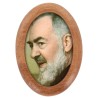 Plaque auto en bois d olivier forme ovale H. 4 x 3 cm avec resine de