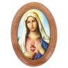 Plaque auto en bois d olivier forme ovale H. 4 x 3 cm avec resine de