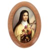 Plaque auto en bois d olivier forme ovale H. 4 x 3 cm avec resine de