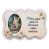 Magnet en bois H. 5 x 7 cm, avec prière pour la maison et résine de.