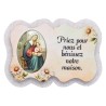Magnet en bois H. 5 x 7 cm, avec prière pour la maison et résine de.