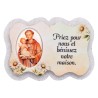 Magnet en bois H. 5 x 7 cm, avec prière pour la maison et résine de.