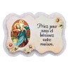 Magnet en bois H. 5 x 7 cm, avec prière pour la maison et résine de.
