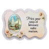 Magnet en bois H. 5 x 7 cm, avec prière pour la maison et résine de.
